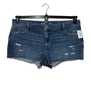 Old Navy Mid-Rise Boyfriend Denim Shorts Size 20 Raw Hem Casual Festival Western